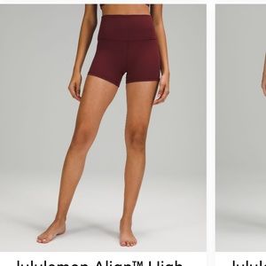 Lululemon align high rise short 4”